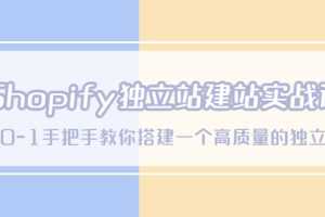 （5478期）Shopify独立站/建站实战课，从0-1手把手教你搭建一个高质量的独立站