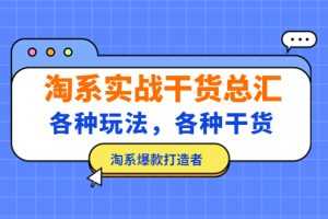（5067期）淘系实战干货总汇：各种玩法，各种干货，淘系爆款打造者！