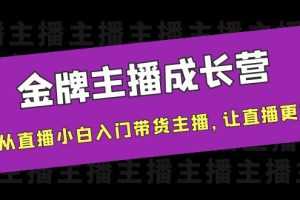 (3953期)金牌主播成长营,一周从直播小白入门带货主播,让直播更简单
