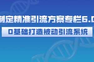 (2721期)制定精准引流方案专栏6.0:0基础打造被动引流系统(价值1380元)