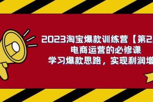 2023淘宝爆款训练营【第2期】电商运营的必修课，学习爆款思路 实现利润增长