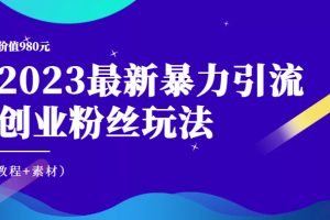 价值980元的2023最新暴力引流创业粉丝玩法（教程+素材）