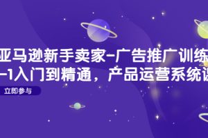 亚马逊新手卖家-广告推广训练营：0-1入门到精通，产品运营系统课