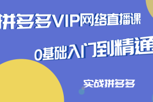 拼多多VIP6月份网络直播课，0基础入门到精通实战拼多多