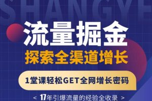 流量掘金探索全渠道增长，1堂课轻松GET全网增长密码（无水印）