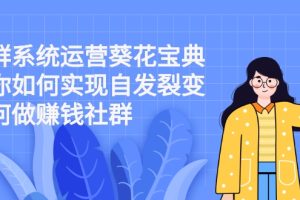 社群系统运营葵花宝典：教你如何实现自发裂变，如何做赚钱社群