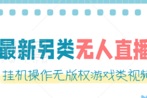 最新无人直播另类玩法，挂机操作无版权游戏类视频，轻松日赚几百元【软件+素材】