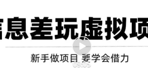 借助信息差操作虚拟项目，互联网大佬都在用（年入百万）！【视频教程】