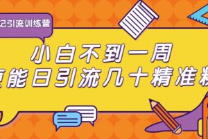 清和行记引流训练营：小白不到一周便能日引流几十精准粉（无水印）