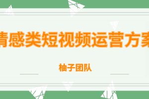 柚子团队内部课程：情感类短视频赚钱攻略，运营逻辑及变现方式【无水印】