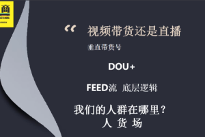 抖商联盟最新视频直播带货，垂直带货号，Dou+，feed流底层逻辑