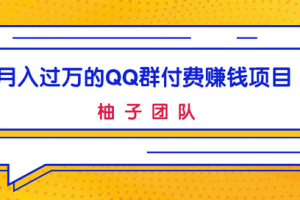 月入过万的QQ群付费赚钱项目，低成本后期轻松实现躺赚