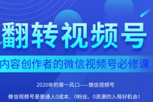 翻转视频号-内容创作者的视频号必修课，3个月涨粉至1W+【无水印版】