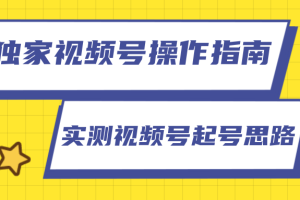 柚子团队独家课程：视频号操作指南，实测讲解视频号起号思路【无水印】