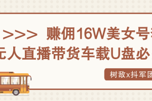 树敌x抖军团赚佣16W美女号套路+树敌无人直播暴力带货车载U盘必出单