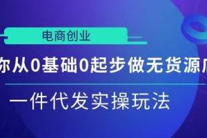 电商创业|教你从0基础0起步做无货源店群一件代发实操玩法【视频课程】
