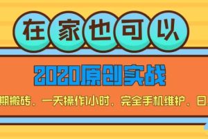 3月实操小白长期搬砖，一天操作1小时，完全手机维护，日入150+（视频+文档）