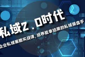 (8291期)私域-2.0时代:企业私域策略实战课,培养能拿结果的私域操盘手