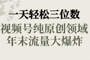 （8647期）一天轻松三位数，视频号纯原创领域，春节童子送祝福，年末流量大爆炸，