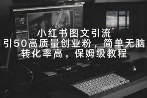（9040期）小红书图文引流，日引50高质量创业粉，简单无脑，转化率高，保姆级教程