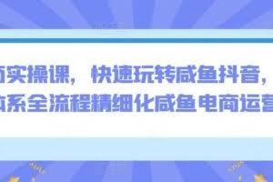 电商实操课，快速玩转咸鱼抖音，全体系全流程精细化咸鱼电商运营