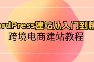 （10313期）WordPress建站从入门到精通，跨境电商建站教程