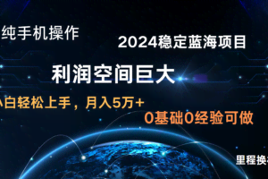 2024新蓝海项目 无门槛高利润长期稳定  纯手机操作 单日收益2000+ 小白当天上手