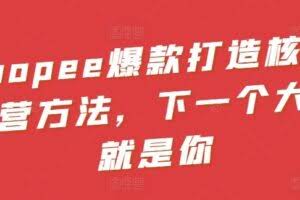 Shopee爆款打造核心运营方法，下一个大卖就是你