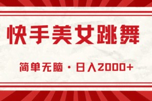 （10955期）快手美女跳舞，简单无脑，轻轻松松日入2000+