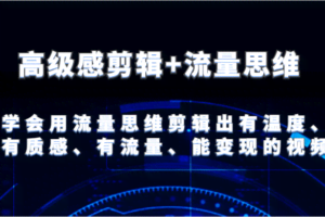 高级感剪辑+流量思维 学会用流量思维剪辑出有温度、有质感、有流量、能变现的视频