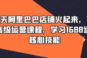 90天阿里巴巴店铺火起来，1688高级运营课程，学习1688运营核心技能