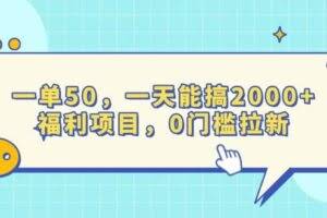 （13812期）一单50，一天能搞2000+，福利项目，0门槛拉新