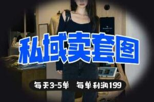 私域卖套图每天3-5单，每单利润99