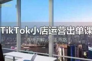 TikTok小店运营出单课，从开店选品、运营出单、发货回款，进行全流程讲解