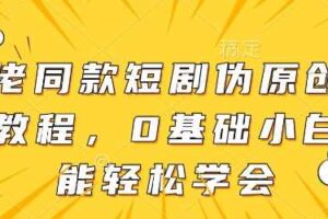 大佬同款短剧伪原创搬运方法，0基础小白也能轻松学会
