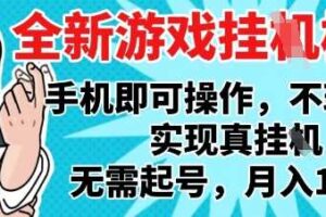 2025最新独家游戏搬砖，单手机操作，全自动挂G，无需玩游戏，月入1W+【揭秘】