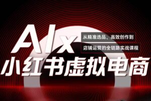单号月收3w+，小红书低成本搞钱课《AI×小红书虚拟电商》全套