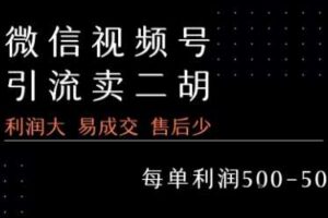 视频号卖二胡教程，利润大 易成交 售后少，一单利润5张+