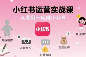 小红书运营实战课，从零到一玩賺小红书