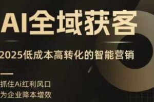 AI全域获客实训营，2025低成本高转化的智能营销，精准找客，高效营销