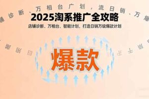 （16067期）2025淘系推广全攻略，店铺诊断、万相台、智能计划，打造日销万级爆款计划