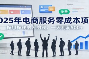 2025年电商服务零成本项目,挣想挣钱的人的钱,一天利润500+