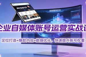 企业自媒体账号运营实战课:定位打造+ 爆款内容+数据优化,快速提升账号权重