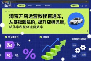 淘宝开店运营教程直通车，从基础到进阶，提升店铺流量，转化率和整体运营效率（更新26年1月）