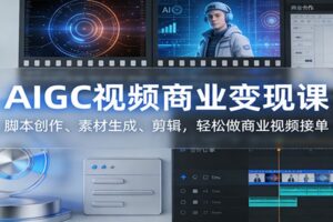 AIGC视频商业变现课：脚本创作、素材生成、剪辑，轻松做商业视频接单