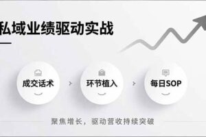 (16988期)私域业绩驱动实战,成交话术、环节植入、每日SOP,聚焦增长,驱动营收持续突破