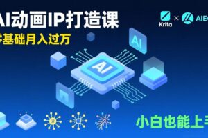 (17075期)AI动画新手变现课,Krita+AIGC、模型训练、商单资源,零基础月入过万,小白也能上手
