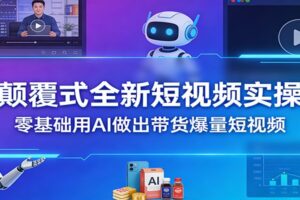 颠覆式全新短视频实操，零基础用AI做出带货爆量短视频