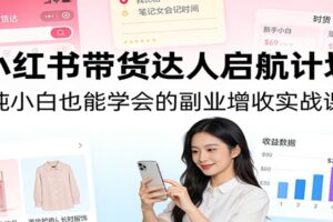 小红书带货达人启航计划：纯小白也能学会的副业增收实战课