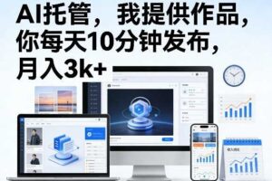 公众号AI托管，我提供作品，你每天10分钟发布，月入3k+【揭秘】